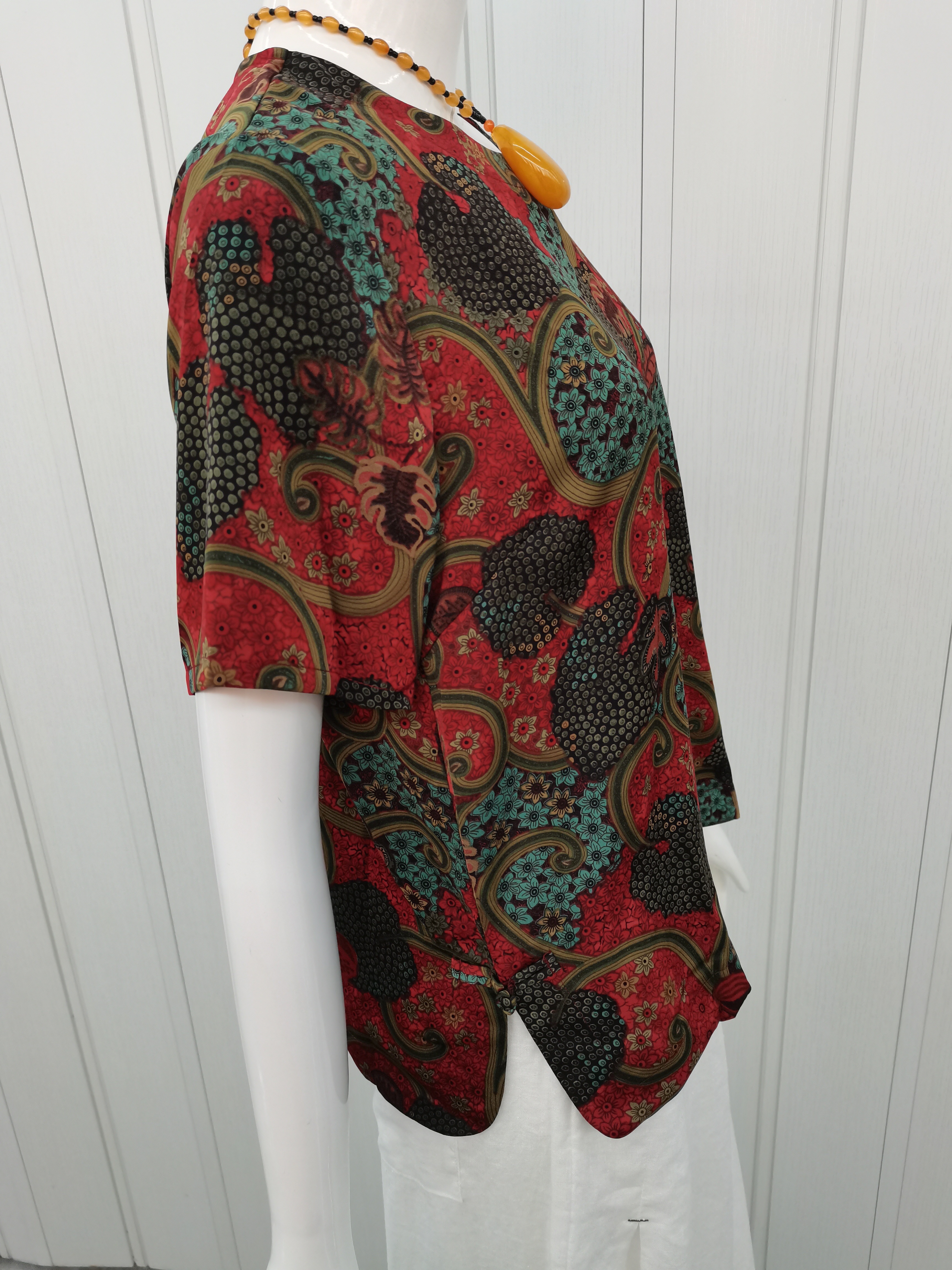 2023 nuevo estilo de verano coreano media edad mamá vestido XL-5XL manga corta cuello redondo jumper top details Picture