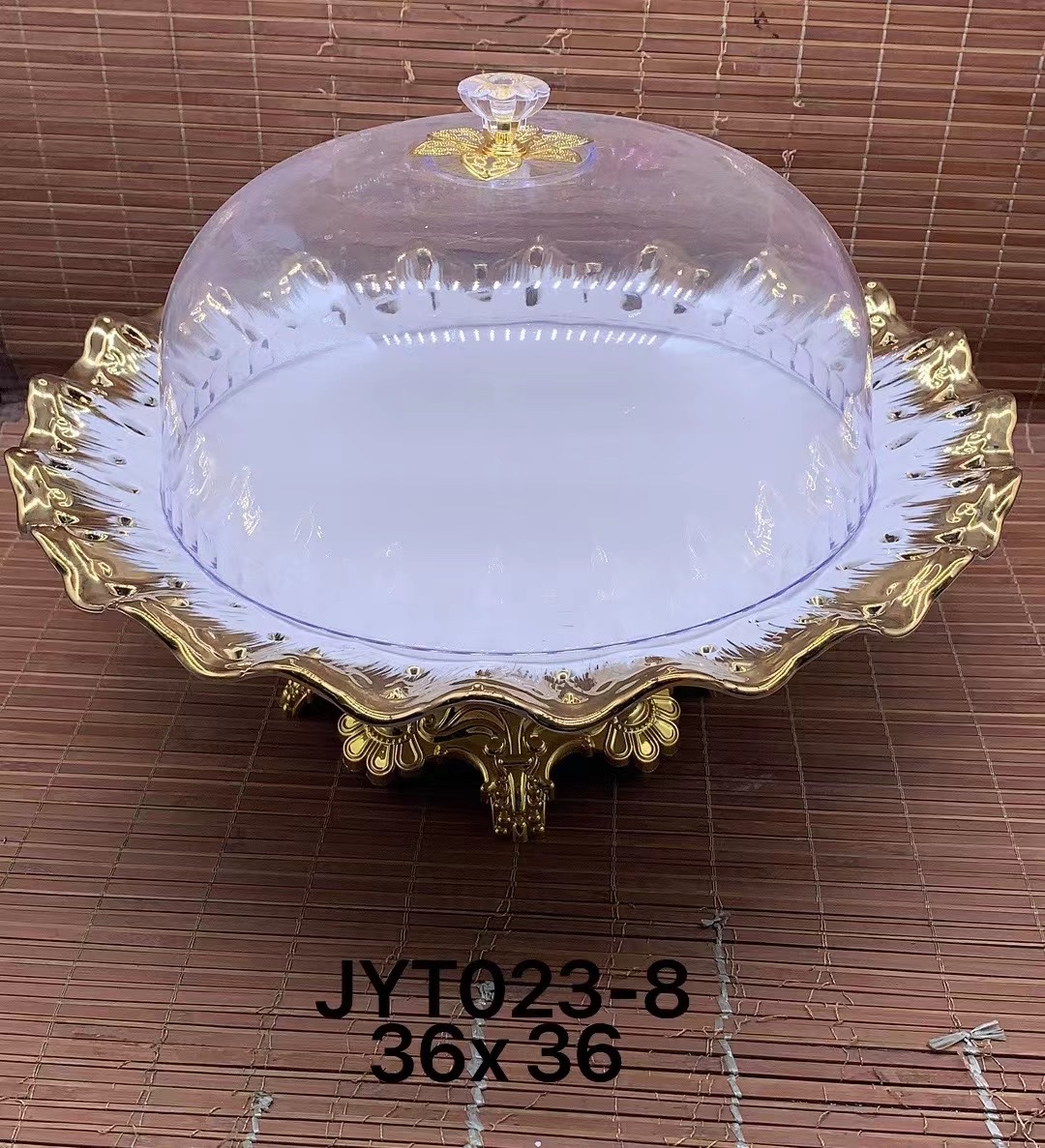 方圆陶瓷高端镀金蛋糕盘轻奢分层蛋糕盘F8668