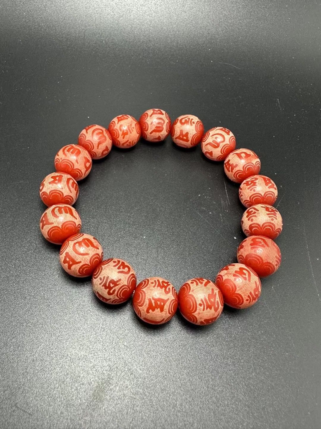 Natural Bodhi Root Carved Six-character Mantra 1.2 Hand beads: Xiangyuan Buddhist Beads, Store 8091, Zone D, 3rd Floor, Phase I of Yiwu International Trade City Specification image
