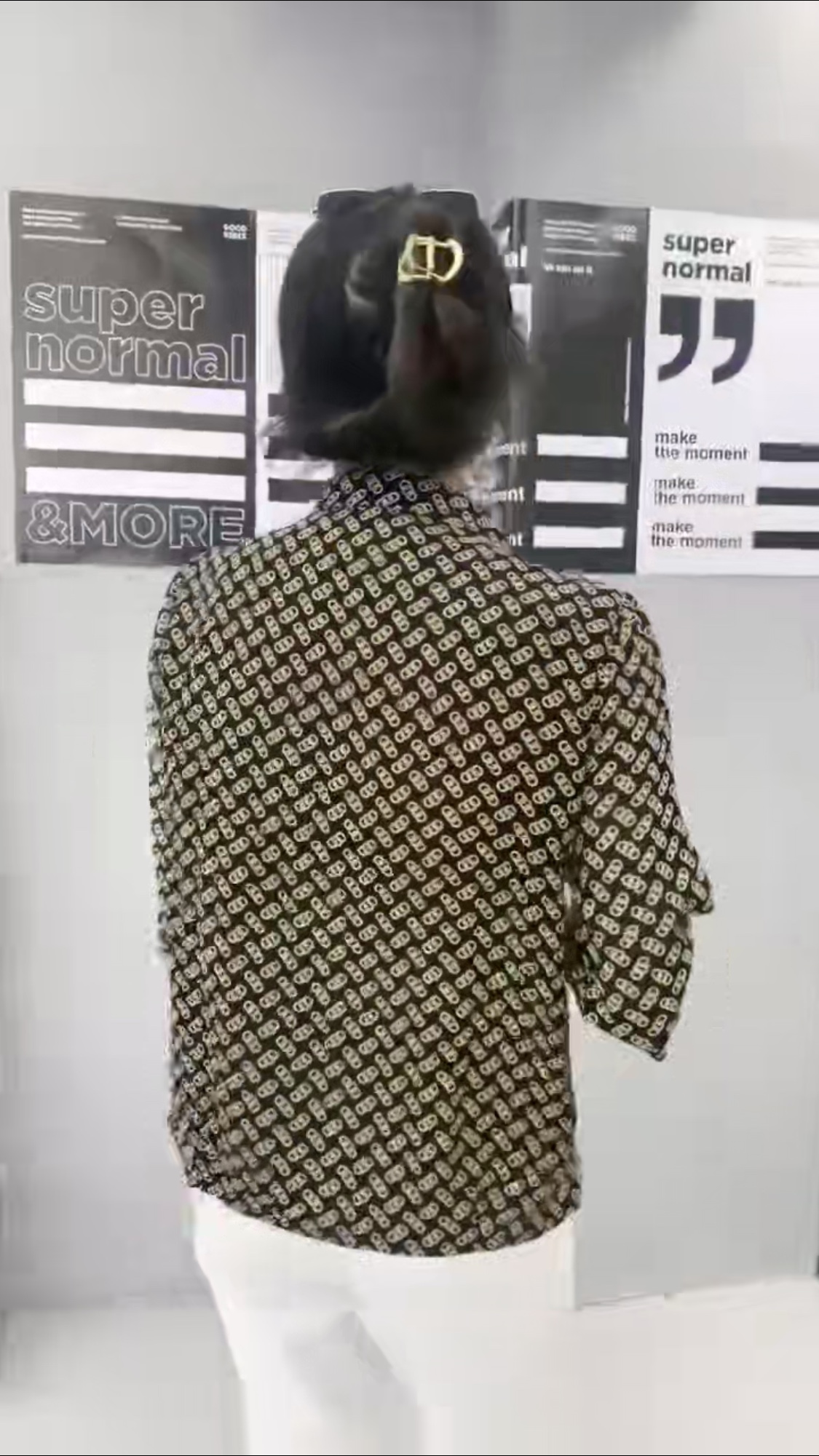 2023 New women's mid-sleeved Korean-style loose top XL-5XL shirt cardigan Specification image