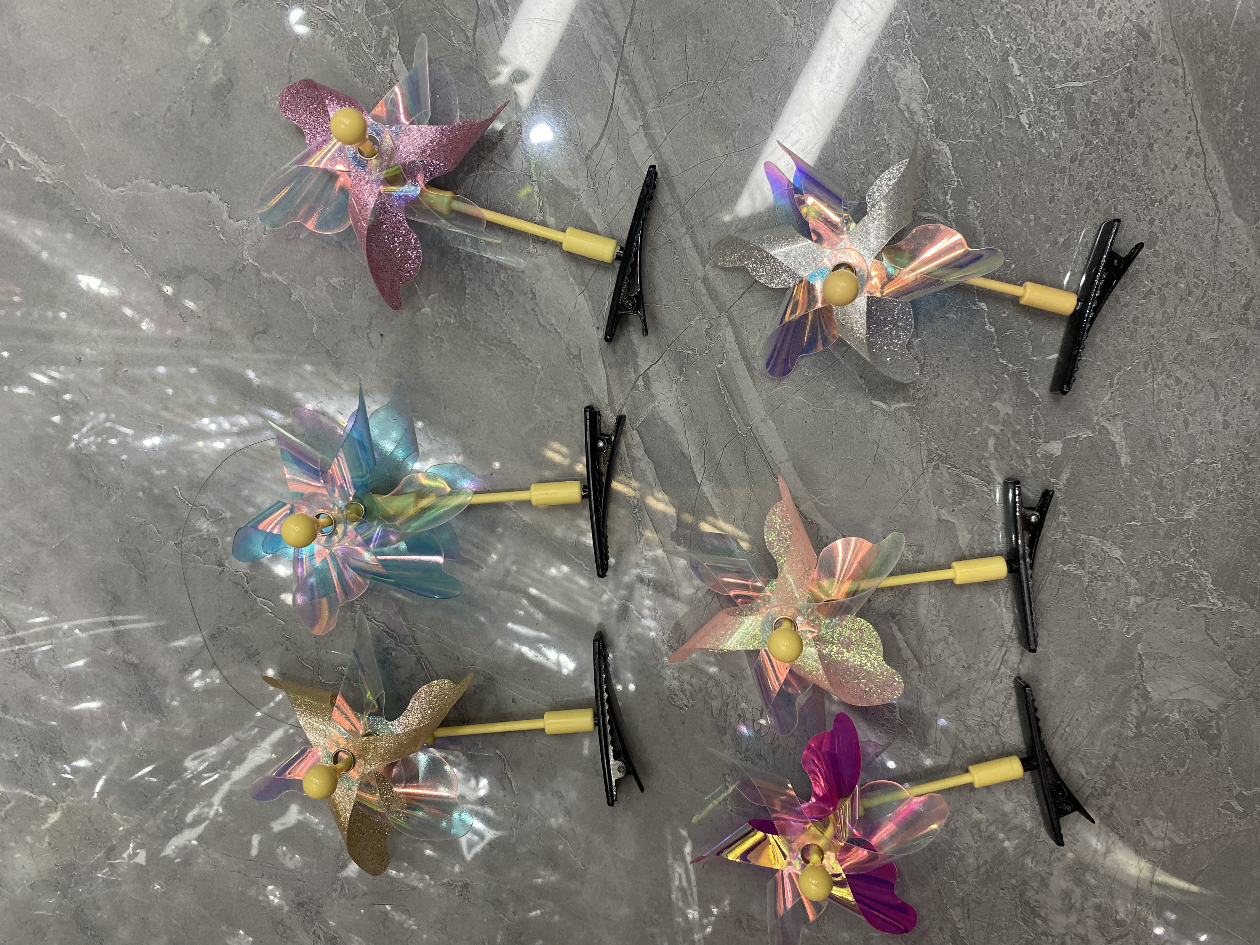 Children's Colorful Double Pinwheel Clip details Picture