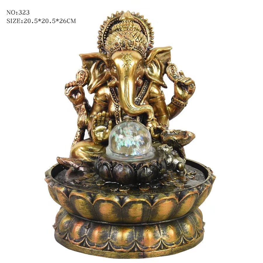 Resin handicrafts, Chinese-style imitation stone mill country-style decoration, living room, dining room, courtyard, tea room, clubhouse, flowing water ornaments Application Scenario