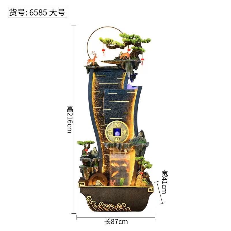 树脂流水盆景/盆景假山鱼缸/流水雾化幕帘细节图