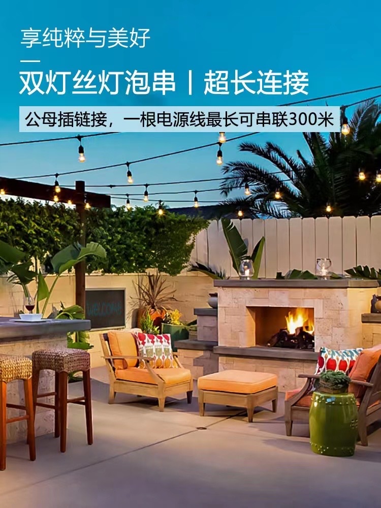 Outdoor black wire light strips Item Picture