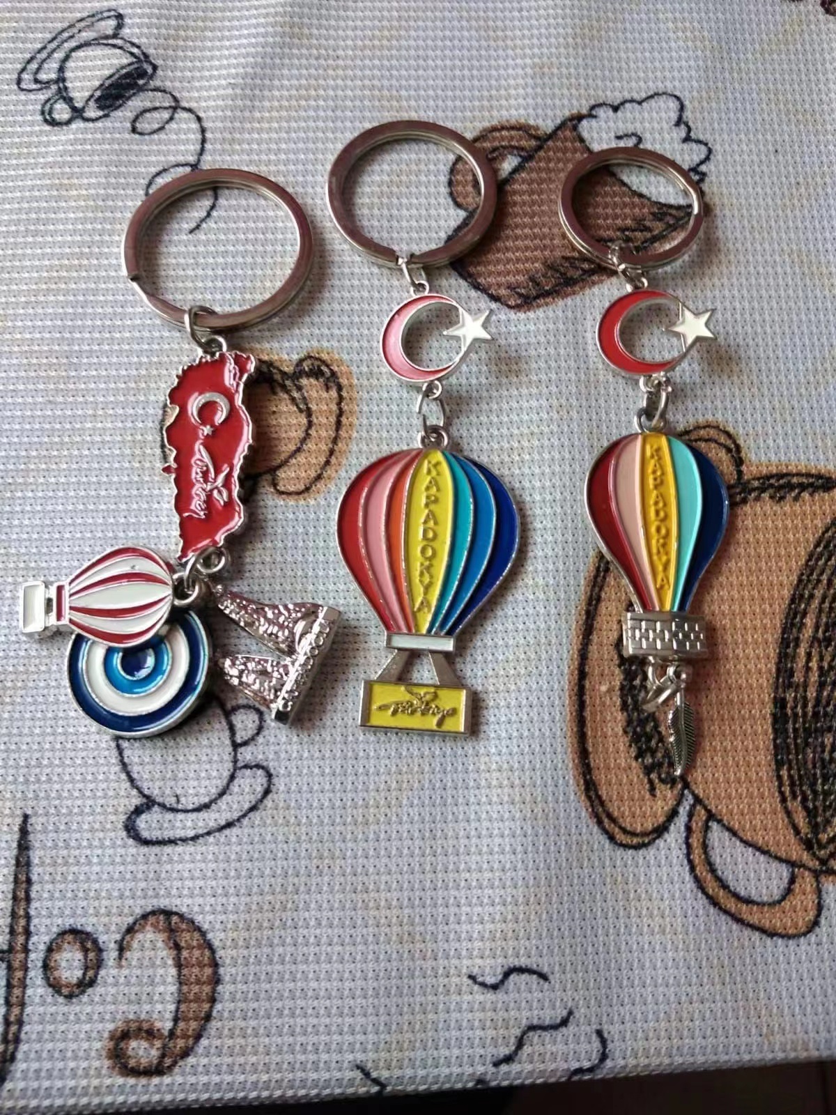 Turkish hot air balloon colorful kapadokya keychain small accessories are available for export Application Scenario