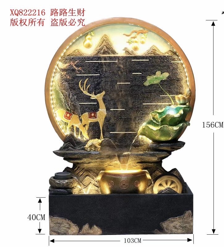 Decorative craft resin Chinese-style hand-carved and polished creative decorative items for courtyard clubs and tea rooms