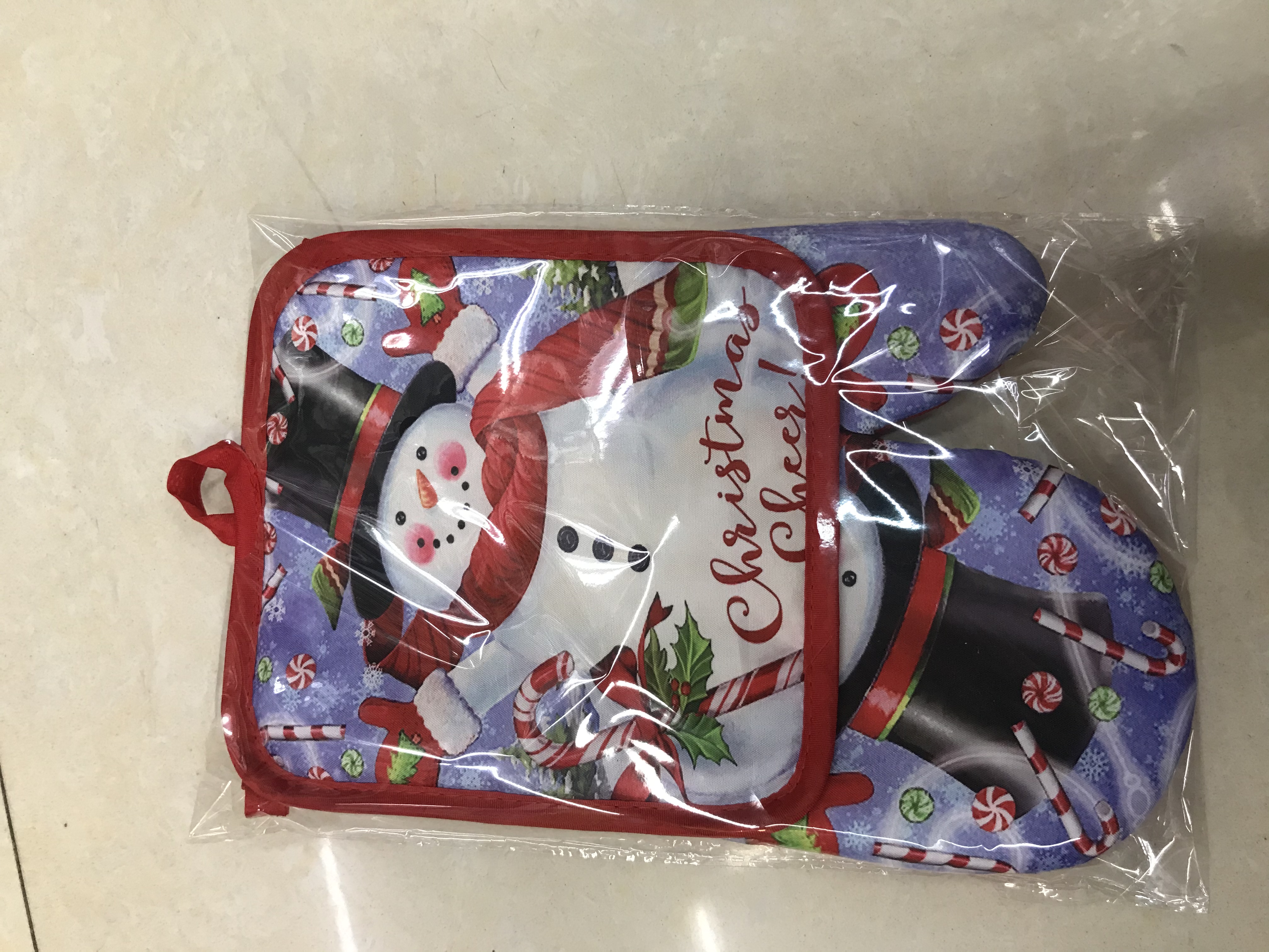 数码印圣诞二件套细节图