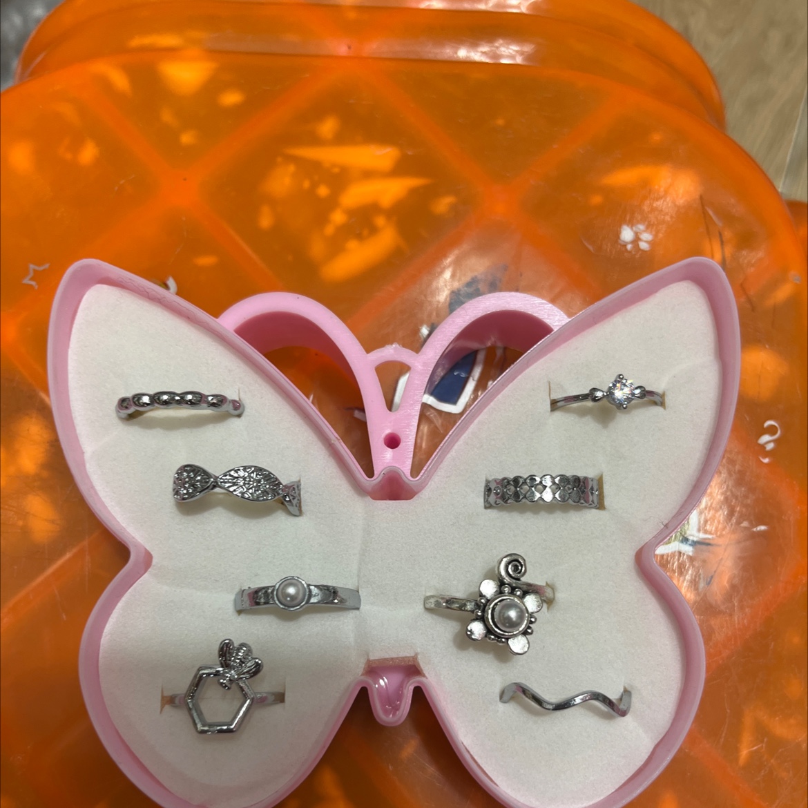 电古银镶嵌组合装流行趋势时尚百搭女孩子套装戒指