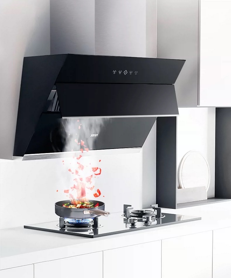Shuaikang Range Hood Top 10 Brands Ranking: Household Kitchen High Suction Power Side suction exhaust Oil Extraction Machine 8707S Application Scenario