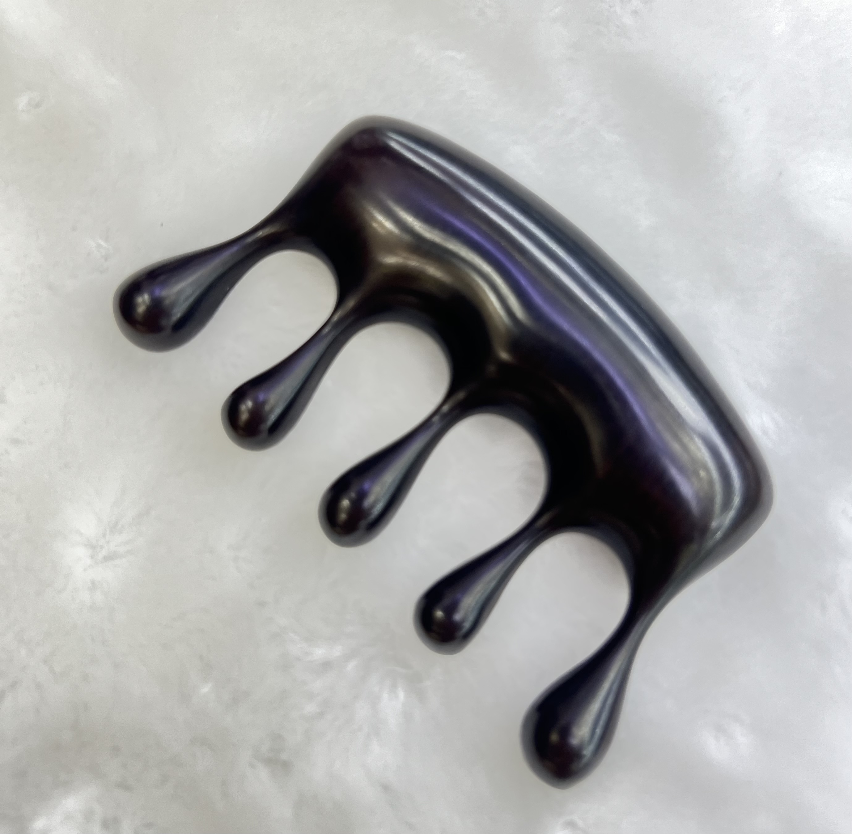 厂家直销天然原木黑檀木按摩梳子经络穴位按摩梳子便携式按摩梳