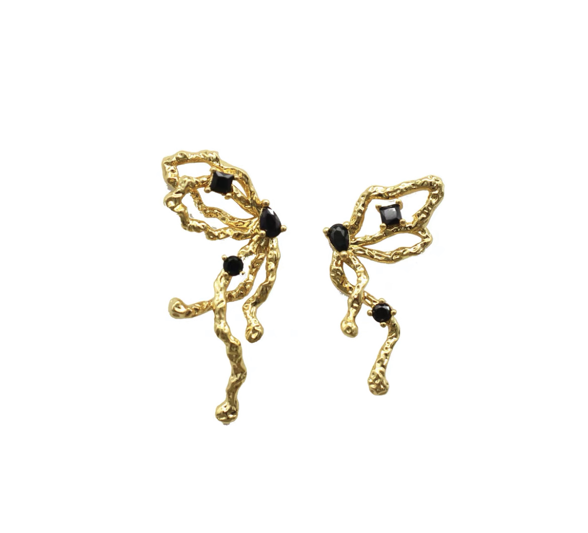 Korean Ancient Style Metal Sense Of Temperament Light Luxury Version Earrings Fate Season