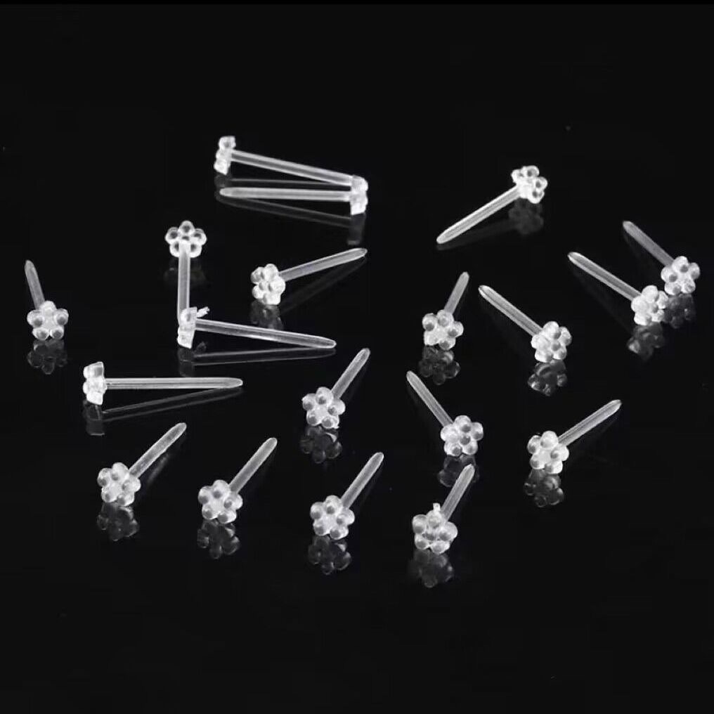 Plastic small flower ear sticks, shaped ear sticks, plum blossom ear studs Item Picture