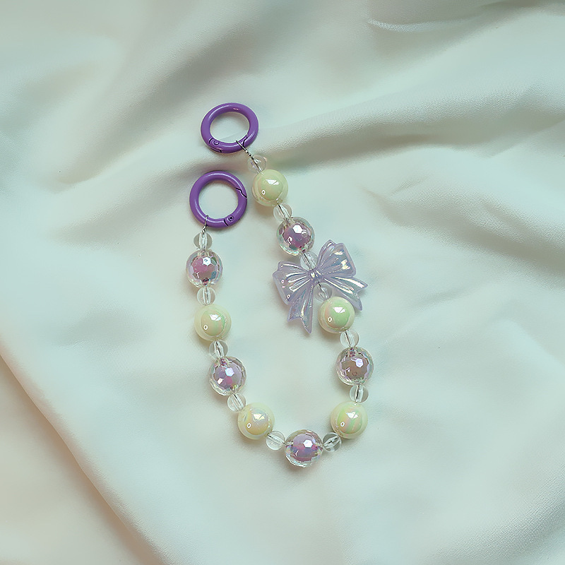 diy FIG bead bow keychain pendant, transparent phone case string Specification image