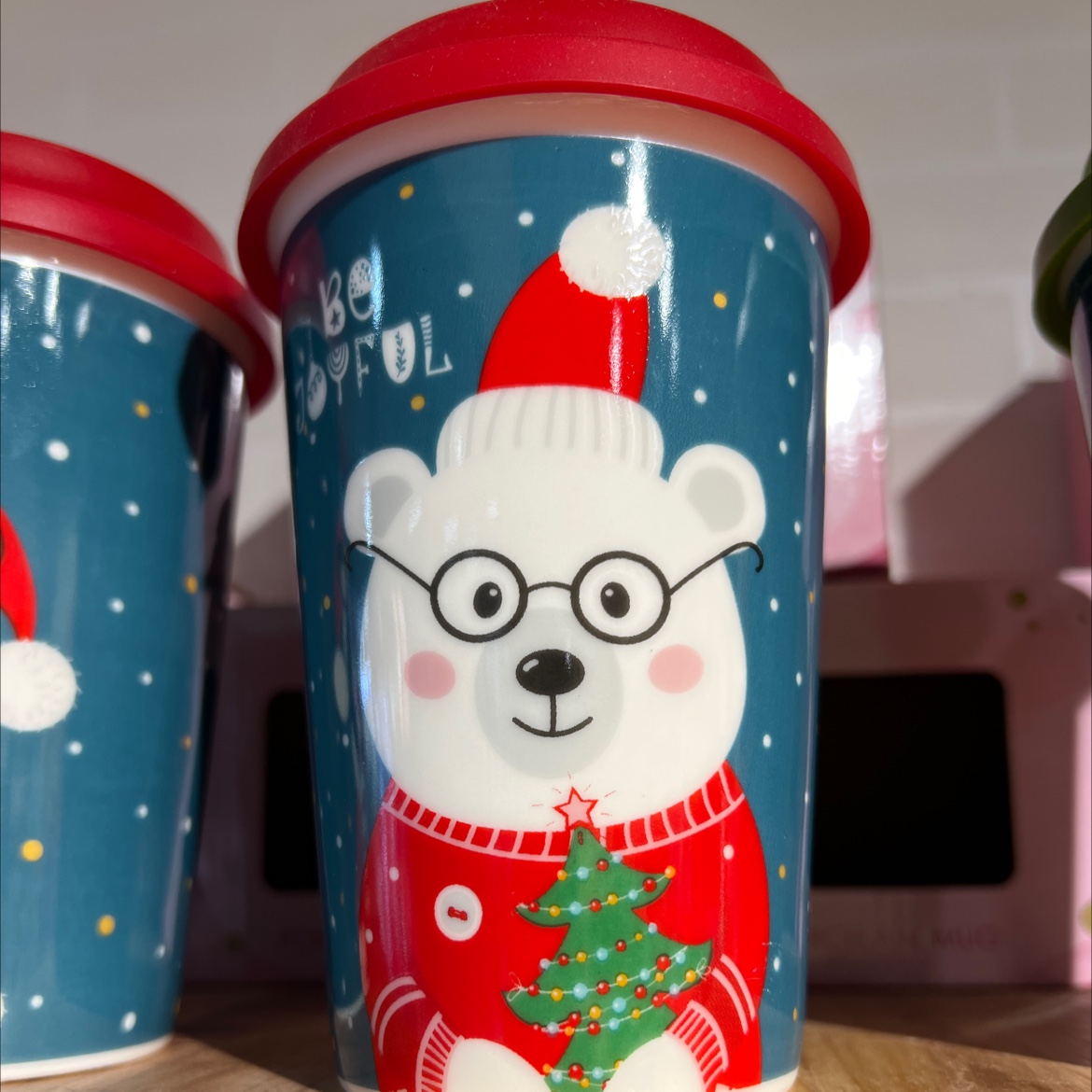 硅胶盖陶瓷杯/马克杯/圣诞礼品杯/陶瓷杯/咖啡杯/杯子白底实物图