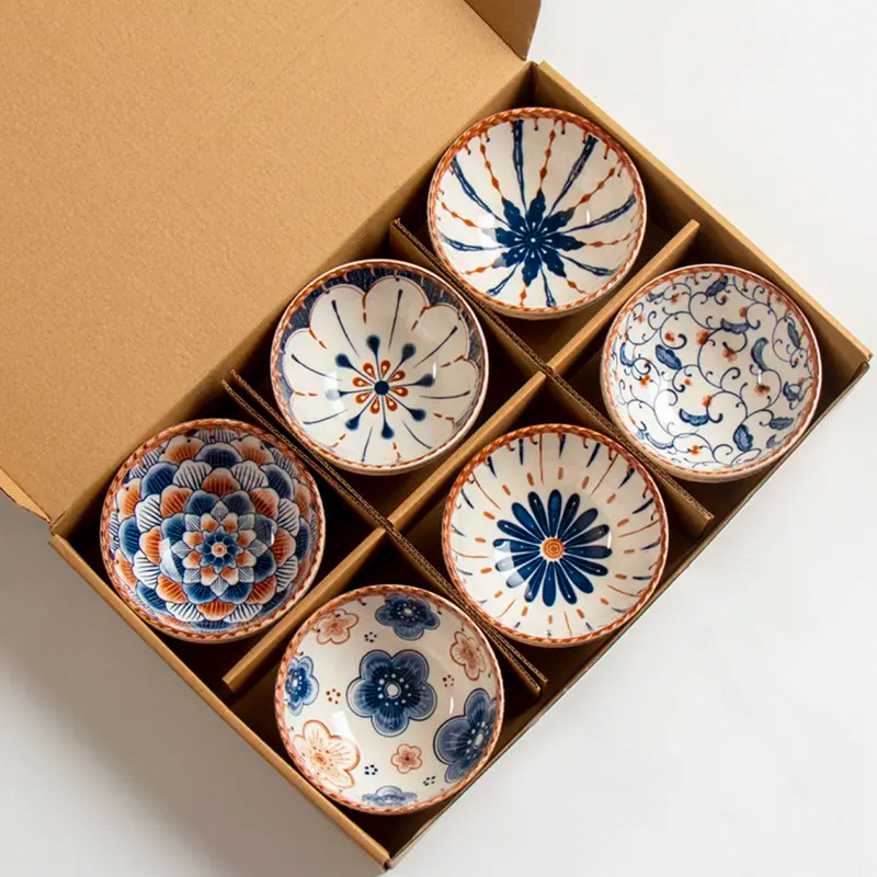 日式餐具陶瓷碗家用新款米饭碗高颜值6个吃饭碗礼盒装图