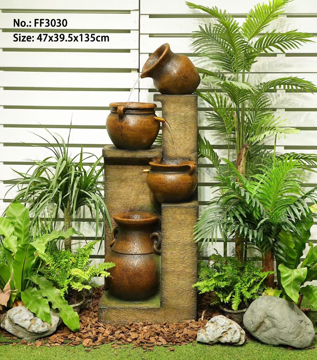 Resin water flow atomized artificial rockery curtain wall screen is an excellent gift for home decoration details Picture