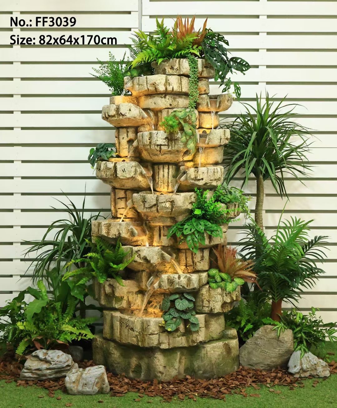 Resin water flow atomized artificial rockery curtain wall screen is an excellent gift for home decoration Item Picture