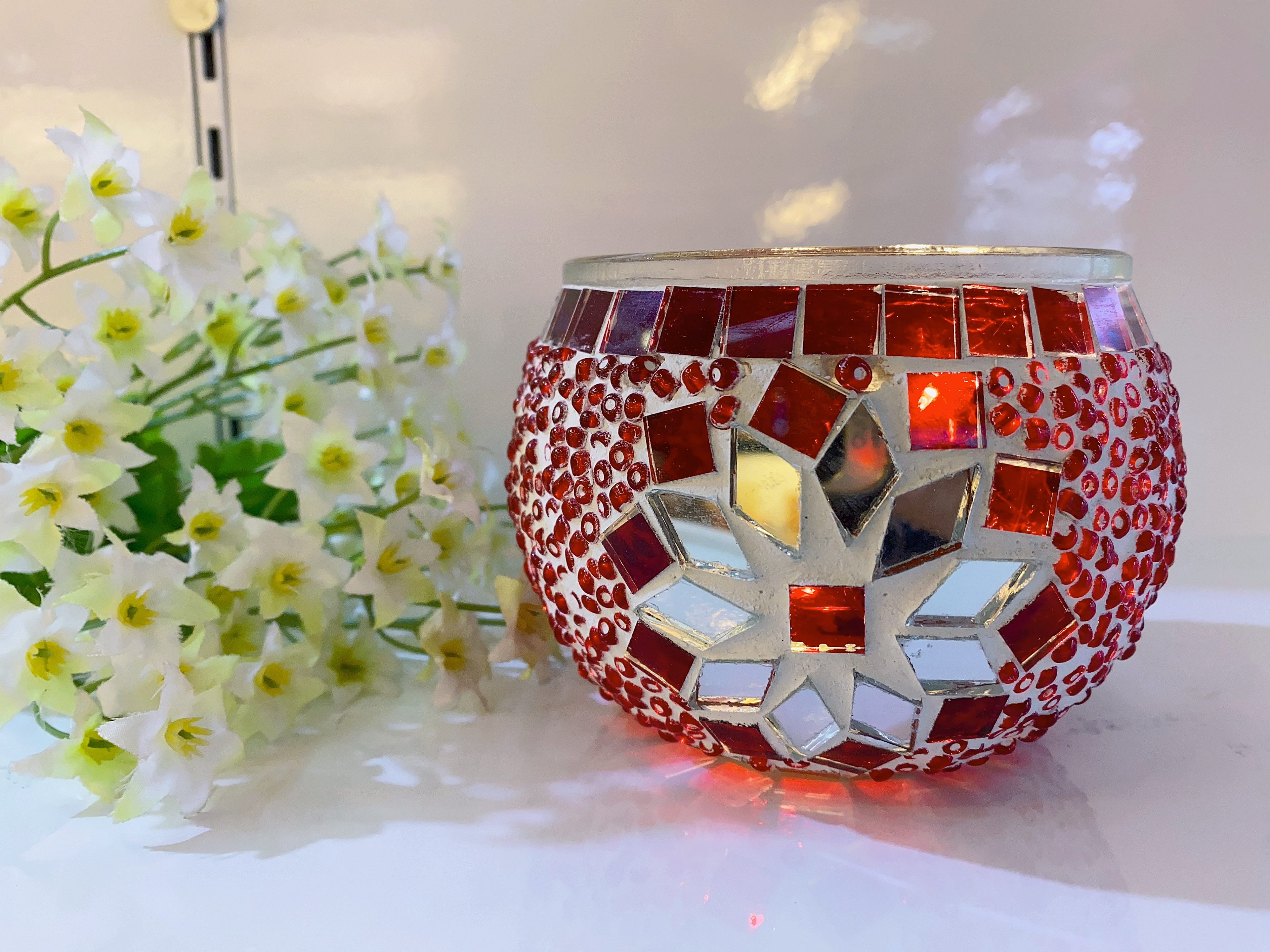 Turkish style Mosaic glass candlestick details Picture