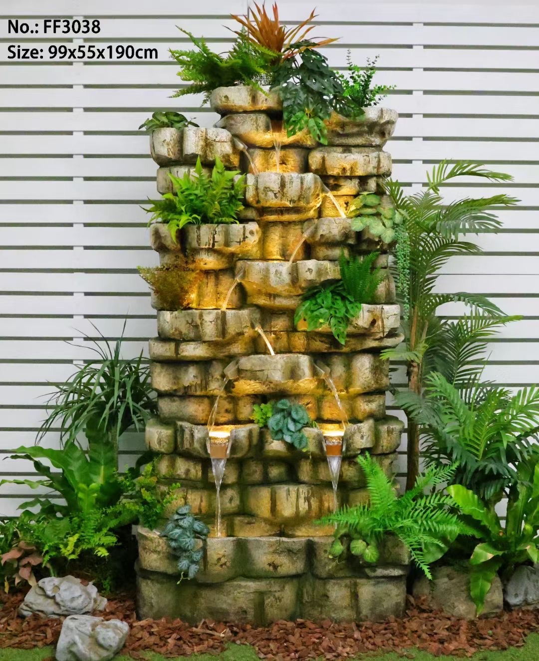 Resin water flow atomized artificial rockery curtain wall screen is an excellent gift for home decoration Application Scenario