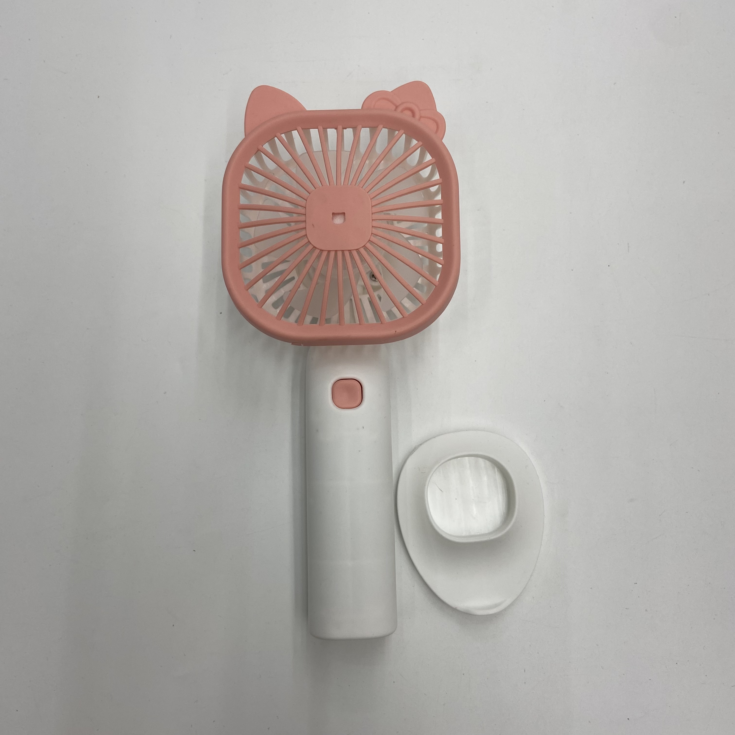 Small fan handheld usb charging mini desktop portable cartoon cat ear electric fan details Picture