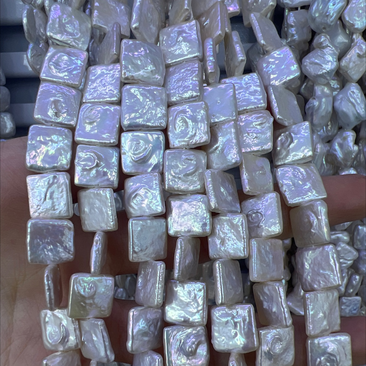 天然淡水珍珠正方形巴洛克串珠手工DIY材料利群珍珠