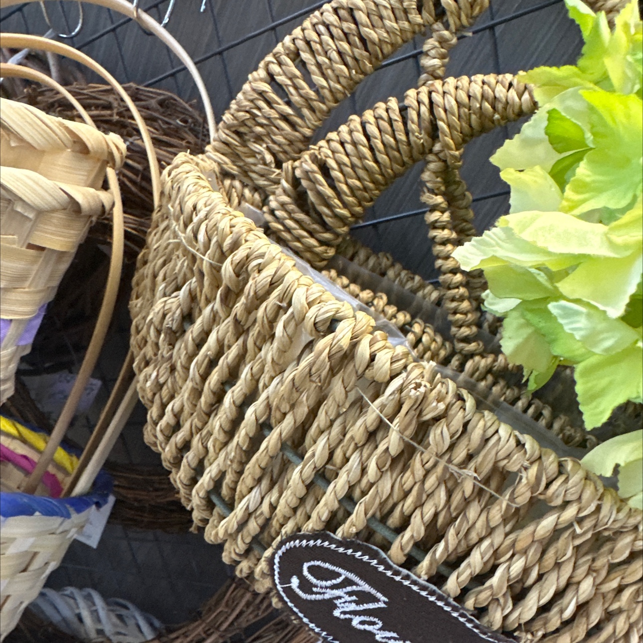 Two wall hangers made of horticultural woven straw details Picture
