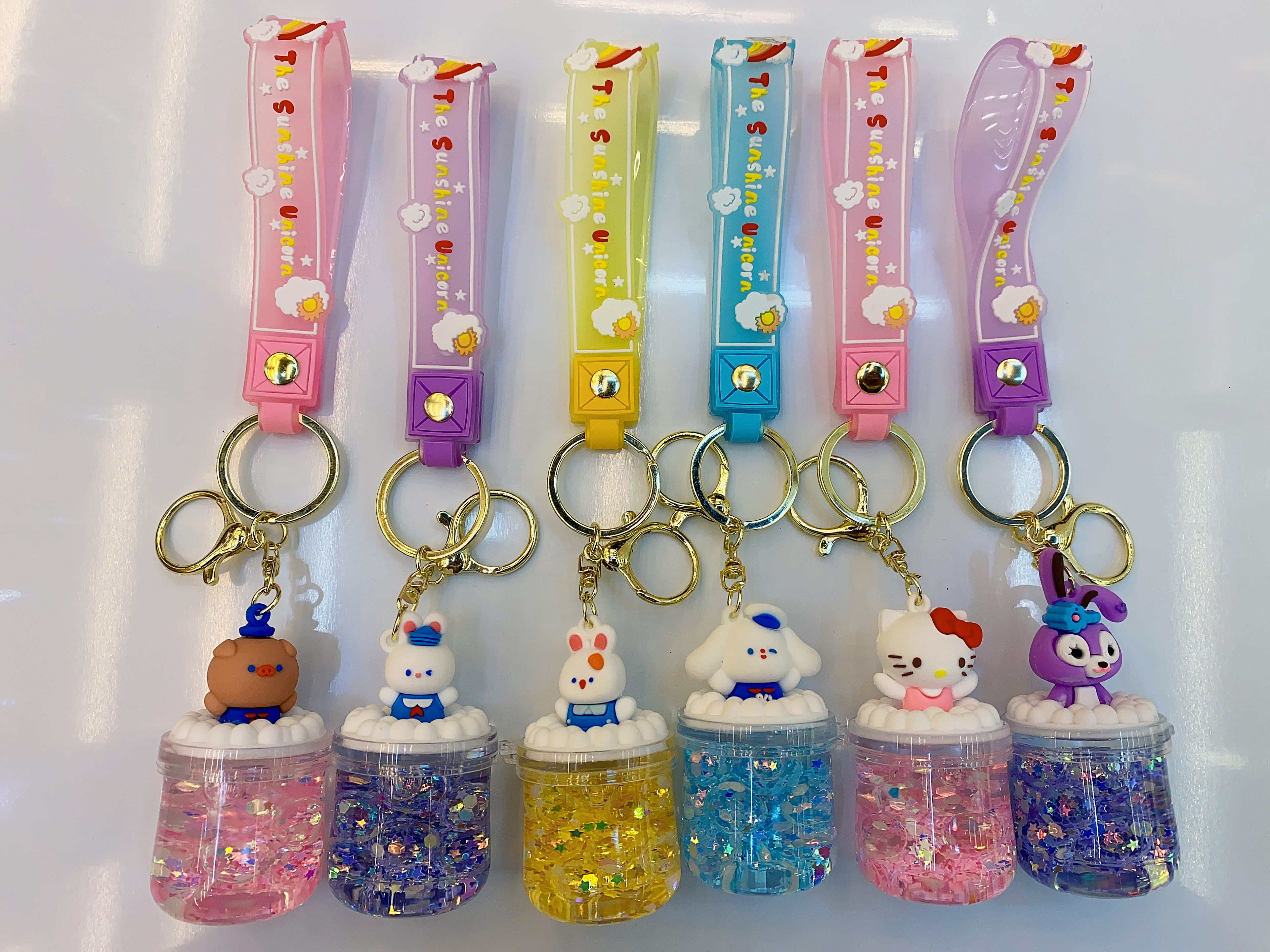 Small animal liquid in oil key chain delicate bag pendant gift for girls thumbnail
