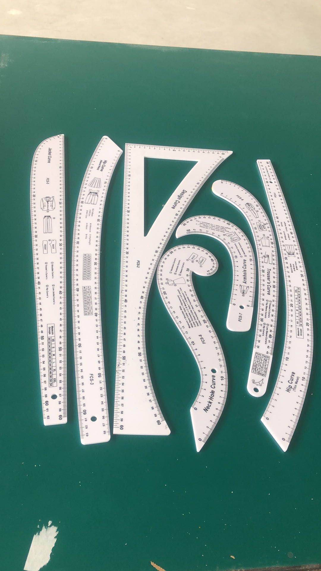 7件装 缝纫尺 画线尺 整套搭配 亚克力尺