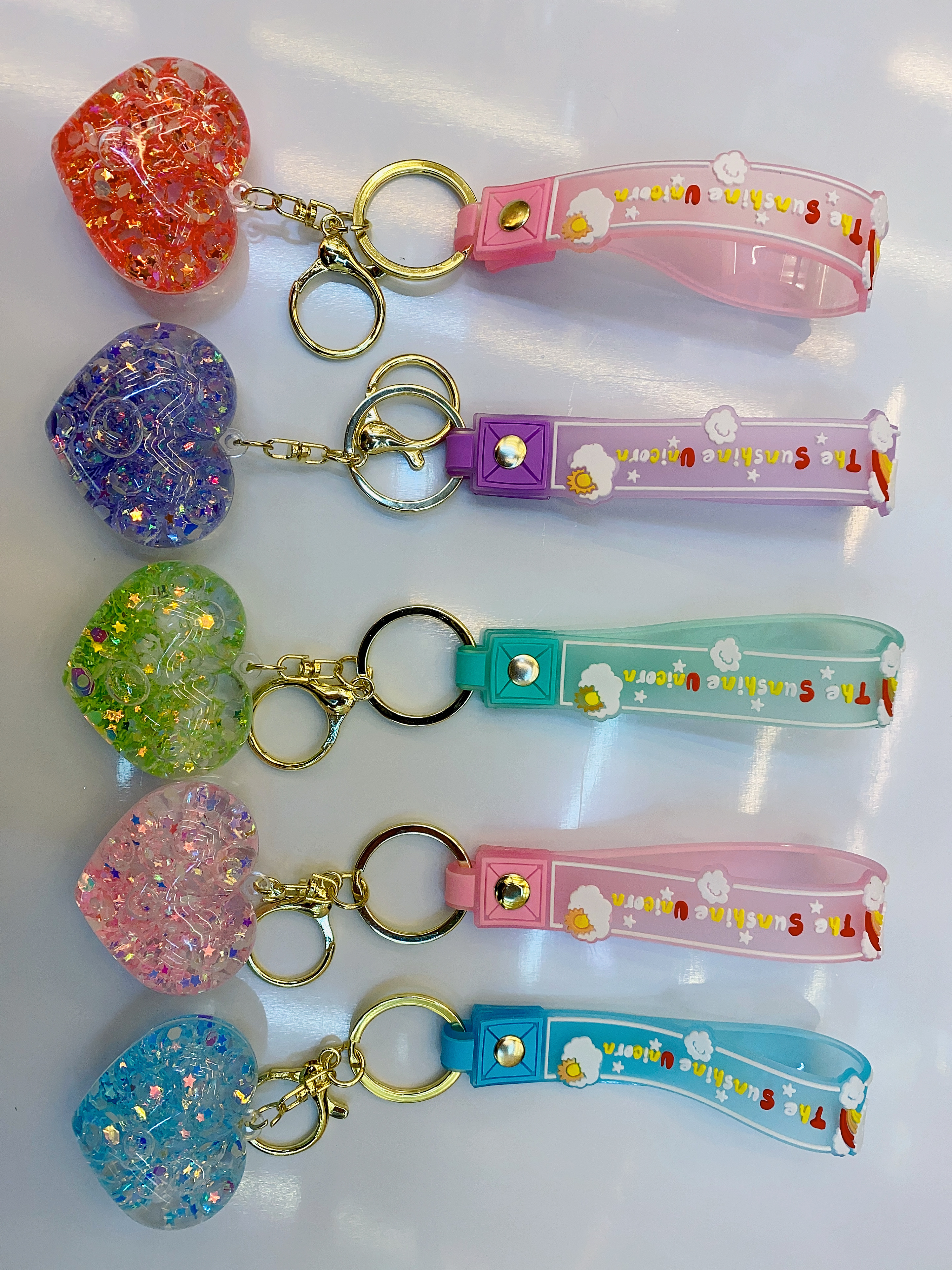 Small love liquid into oil key chain delicate bag pendant gift for girls thumbnail