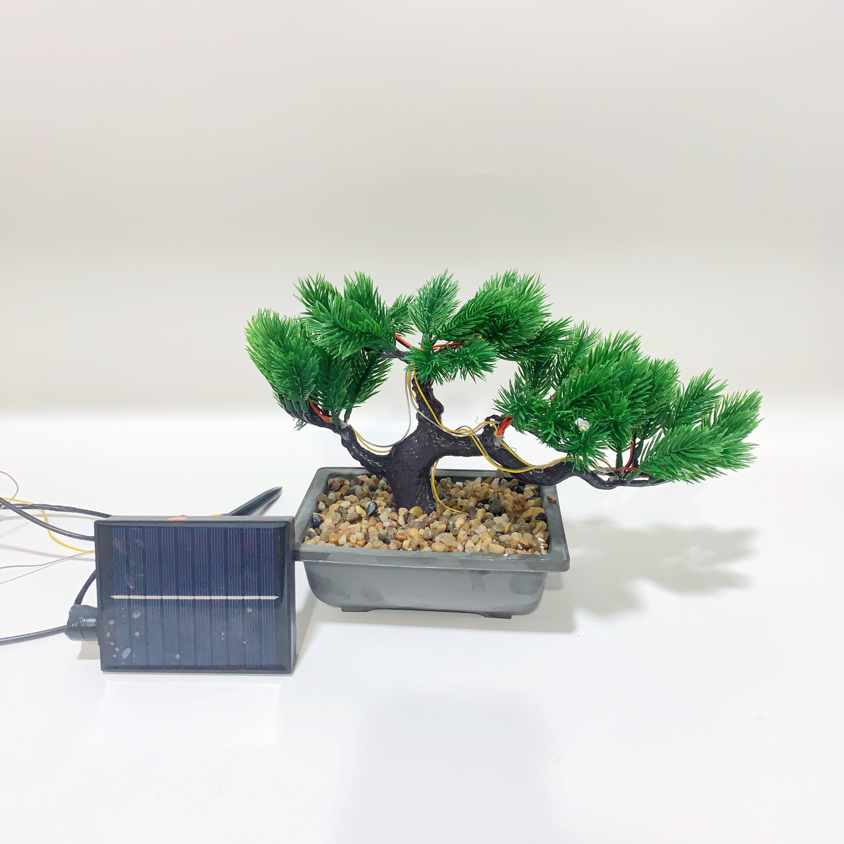 Solar Bonsai Led Lights, Simulating Potted Flowers Indoor Living Room Furniture Plastic Furnishings Application Scenario