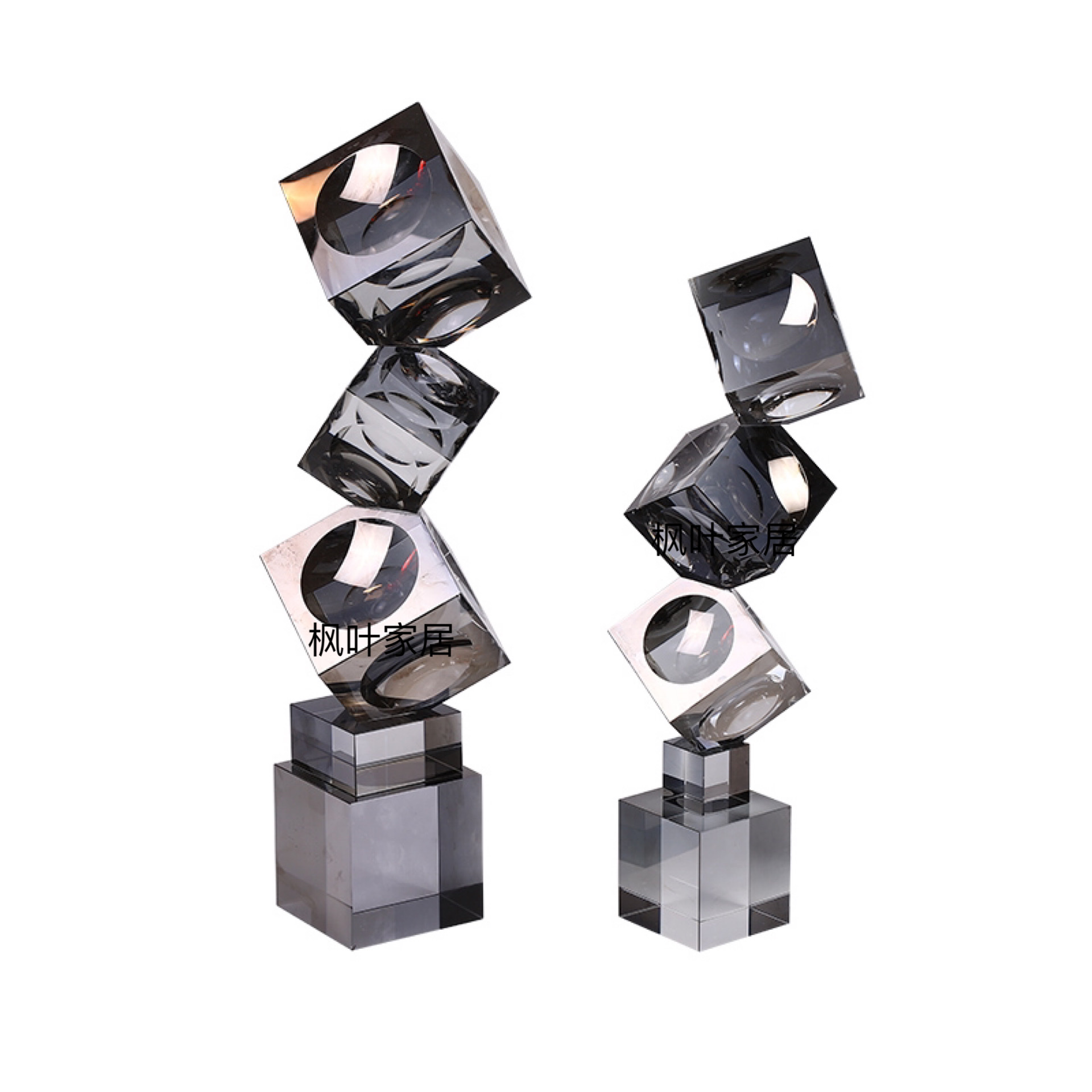 Modern minimalist creative landing sculptures, crystal geometric artworks, office, study, dining room, entrance hall and home decorations