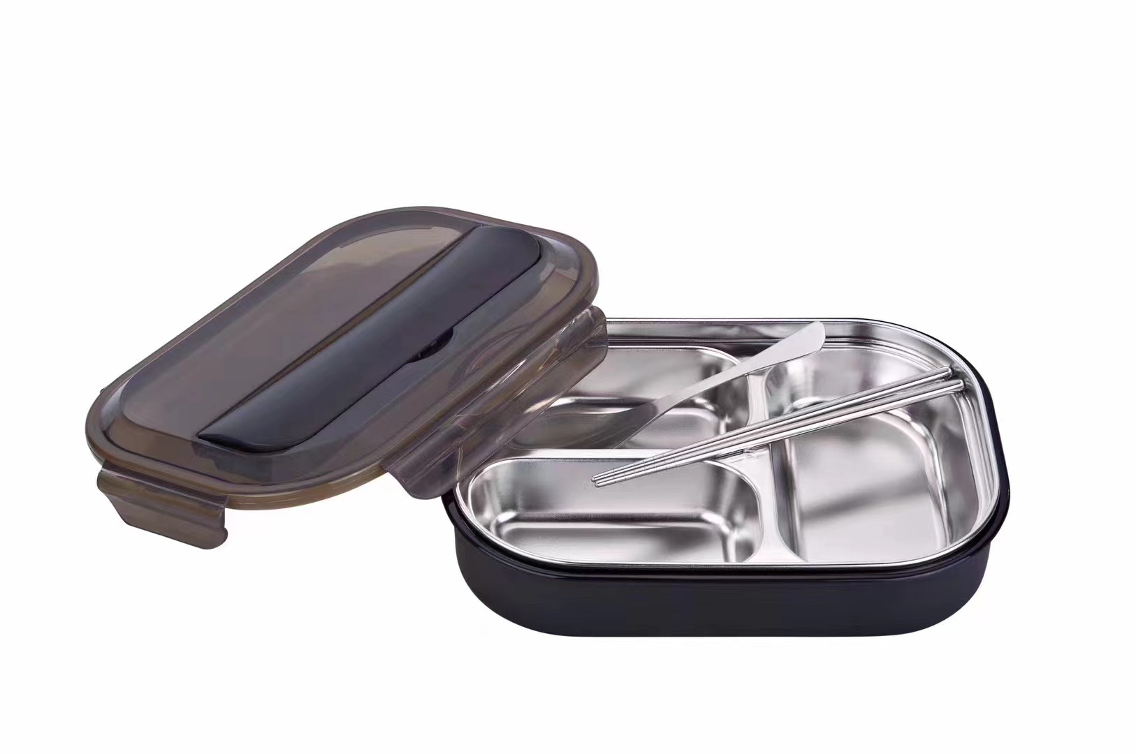 不锈钢/饭盒白底实物图