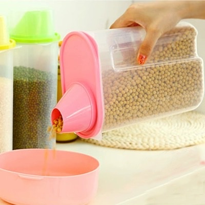 Nordic-style sealed cans for storing grains and cereals, food-grade materials for home kitchens, plastic storage cans for nuts, beans and grains Specification image