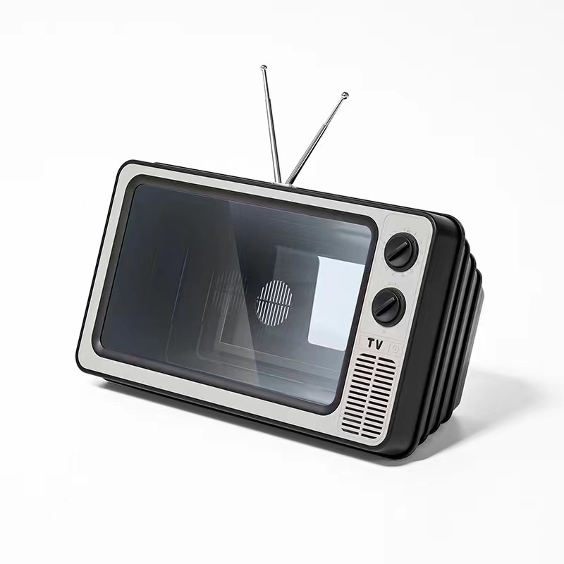 新款手机支架TV创意复古电视手机12寸屏幕放大器智能音响详情图4