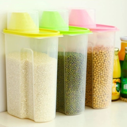 Nordic-style sealed cans for storing grains and cereals, food-grade materials for home kitchens, plastic storage cans for nuts, beans and grains Application Scenario