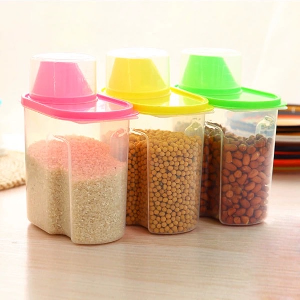 Nordic-style sealed cans for storing grains and cereals, food-grade materials for home kitchens, plastic storage cans for nuts, beans and grains details Picture