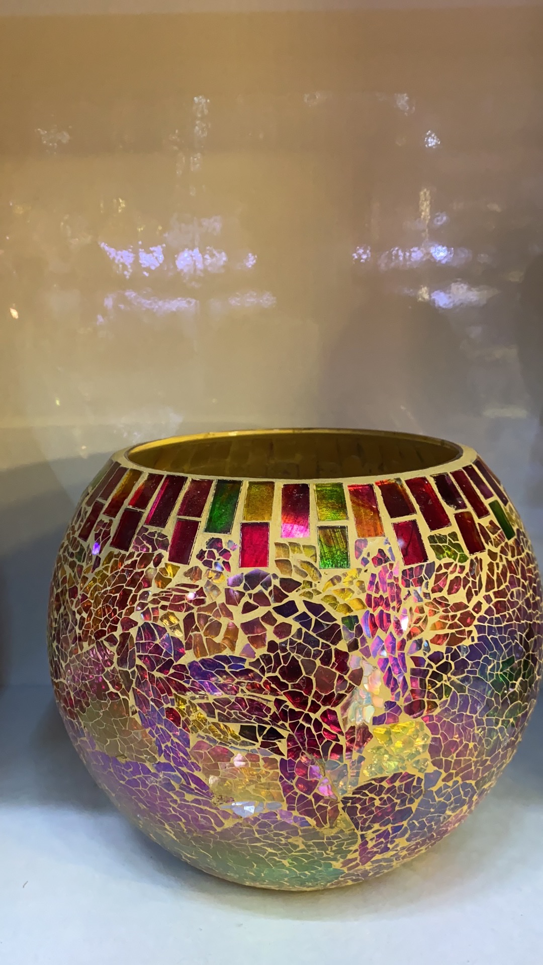 فاز زجاجي موزاييك أنيق على الطراز الأوروبي لترتيب الزهور على طاولة غرفة المعيشة وغرفة الطعام