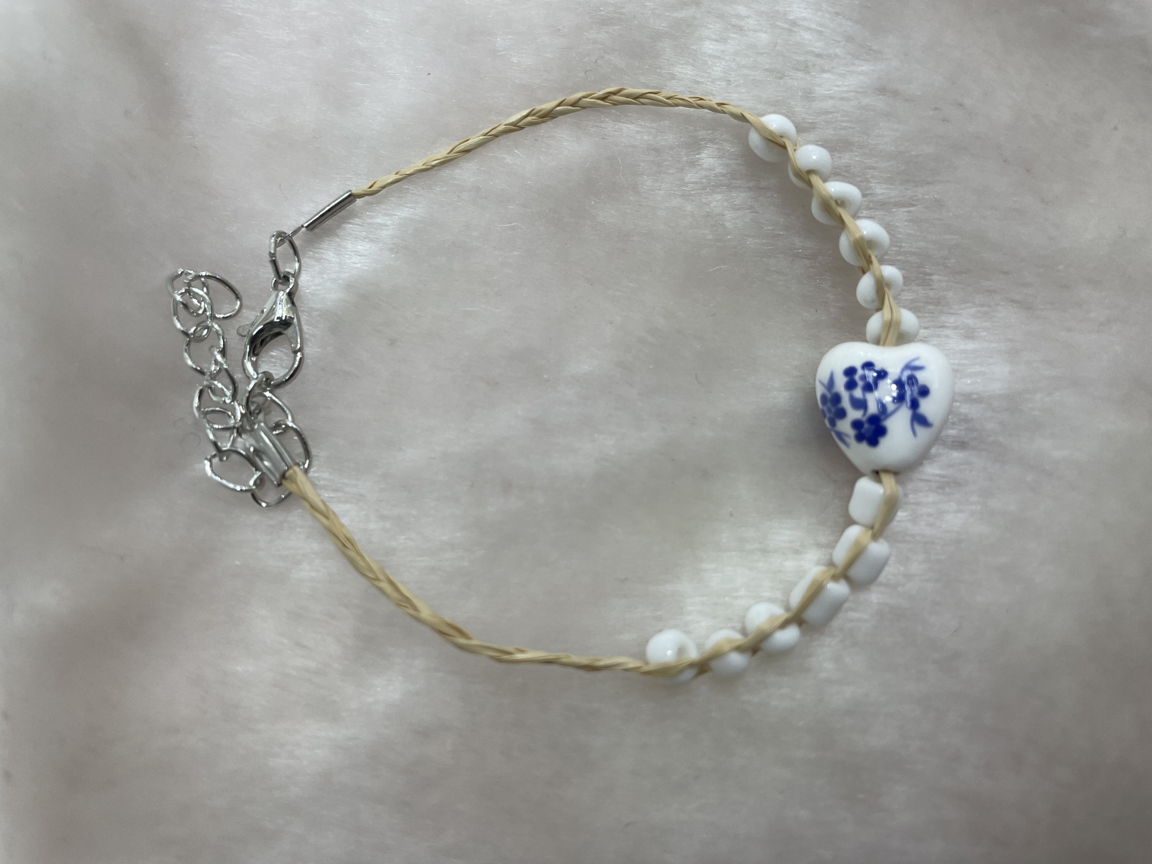 幸运草爱心瓷珠手链