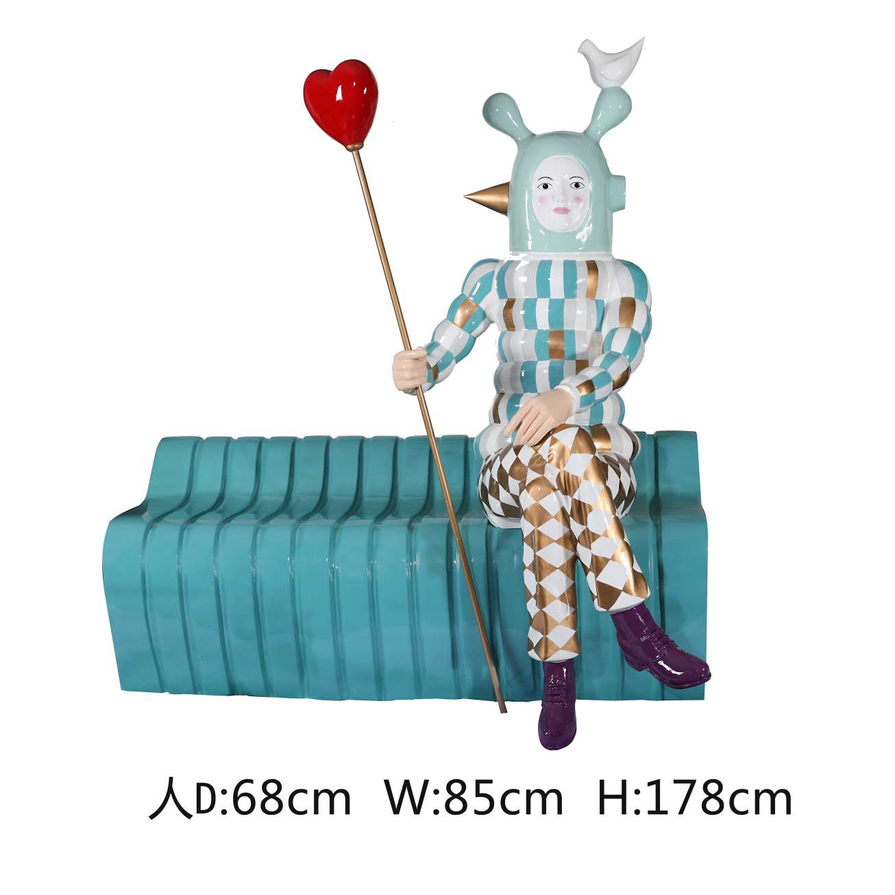 "Peach Heart + Chair, creative decoration for shopping mall, home ornaments, and interior decoration for milk tea shops. Specification image