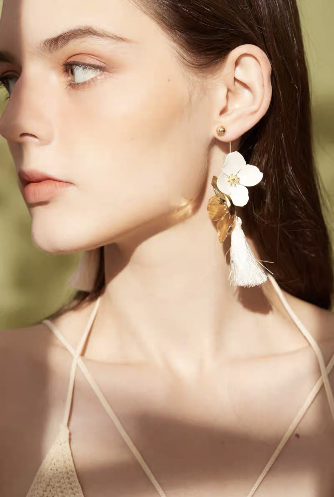 Korean Temperament Fashion Paint Long Personality Assorted Tassel Earrings Fate Season Application Scenario