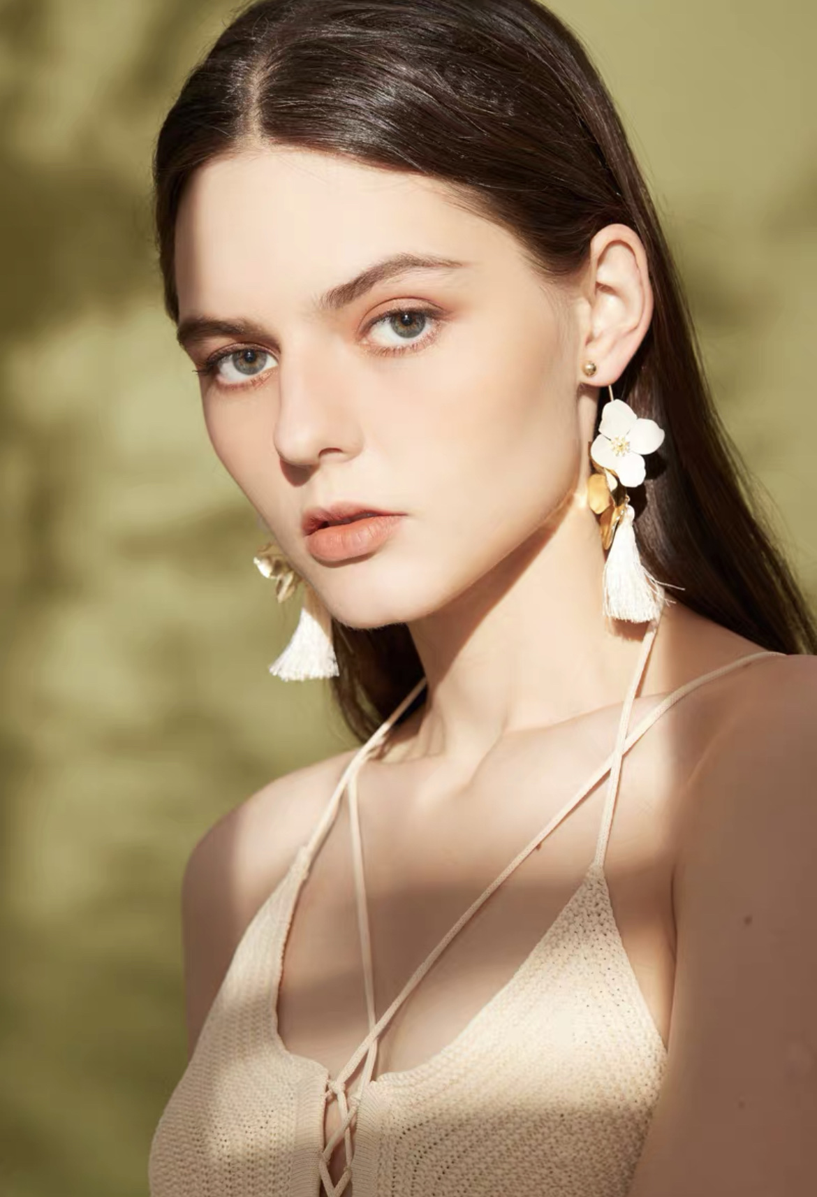 Korean Temperament Fashion Paint Long Personality Assorted Tassel Earrings Fate Season Specification drawing