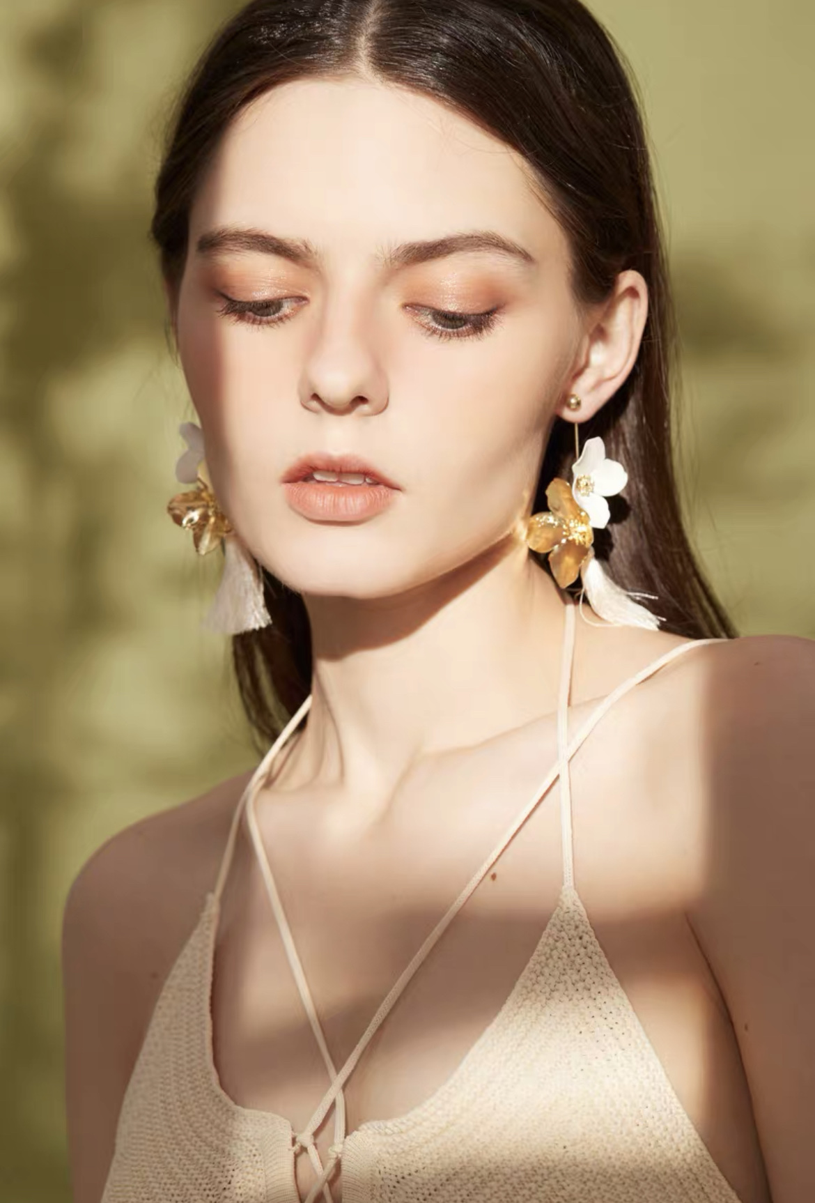 Korean Temperament Fashion Paint Long Personality Assorted Tassel Earrings Fate Season details Picture