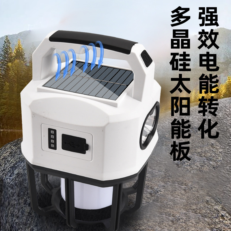 Cross-Border Tent Light Charging Super Bright Portable Emergency Light Camping Light Solar Outdoor Camping Light Camping Light Horselight Hanging details Picture