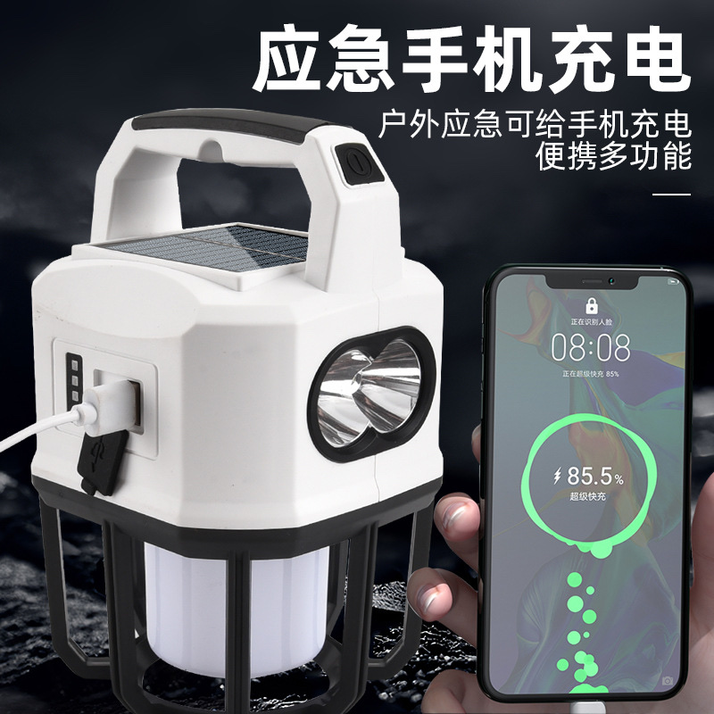 Cross-Border Tent Light Charging Super Bright Portable Emergency Light Camping Light Solar Outdoor Camping Light Camping Light Horselight Hanging Application Scenario