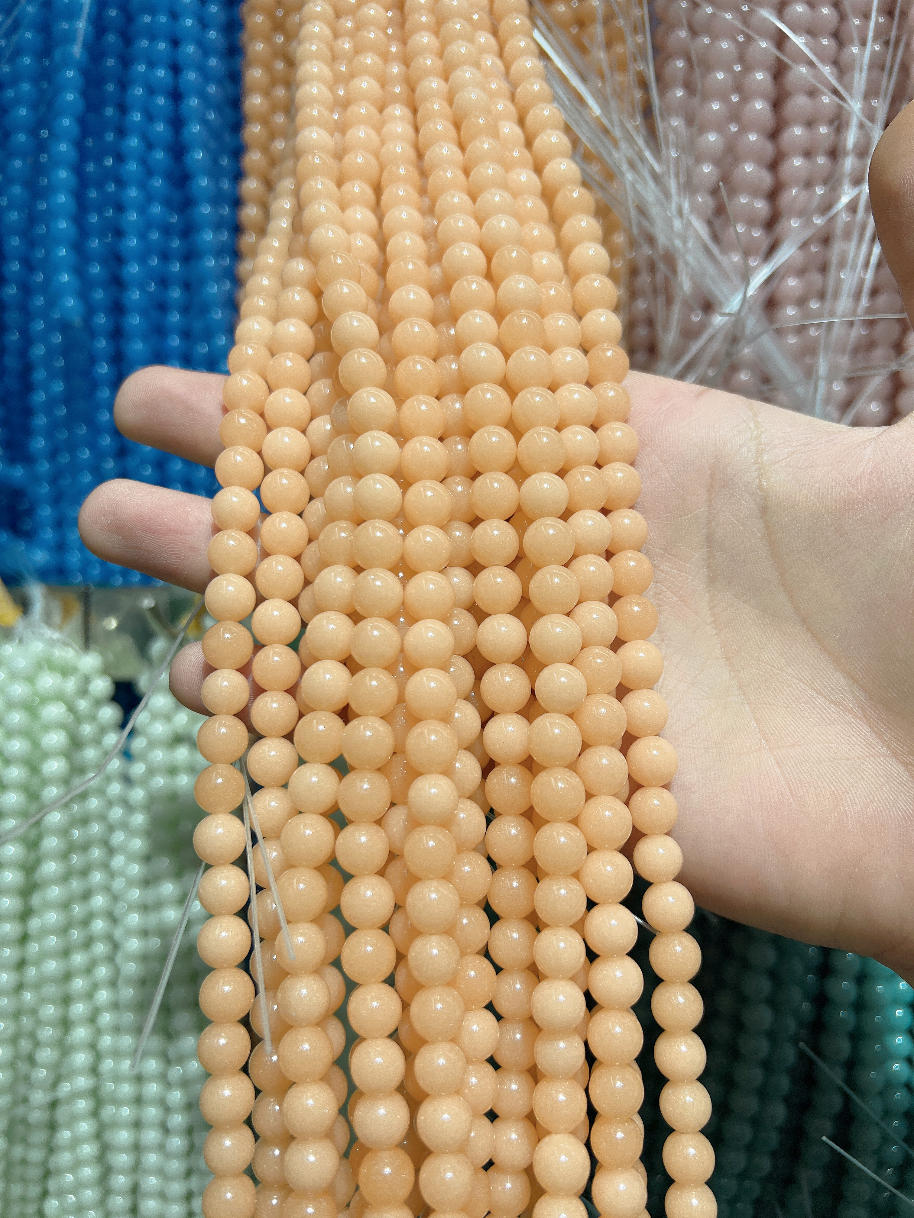 多彩夜光石散珠 DIY 饰品配件 工厂直销 来样定做 猫眼石 弧面 介面  夜光石 半成品批发！
产品图