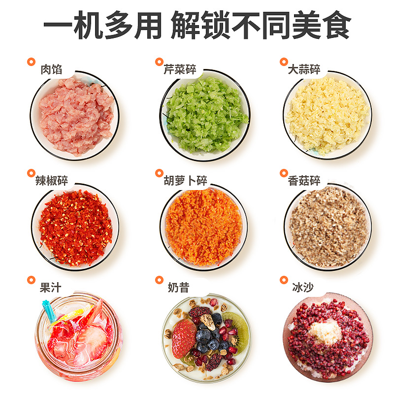 Household food processors, electric baby food machines, kitchen meat grinders, and blenders Item Picture