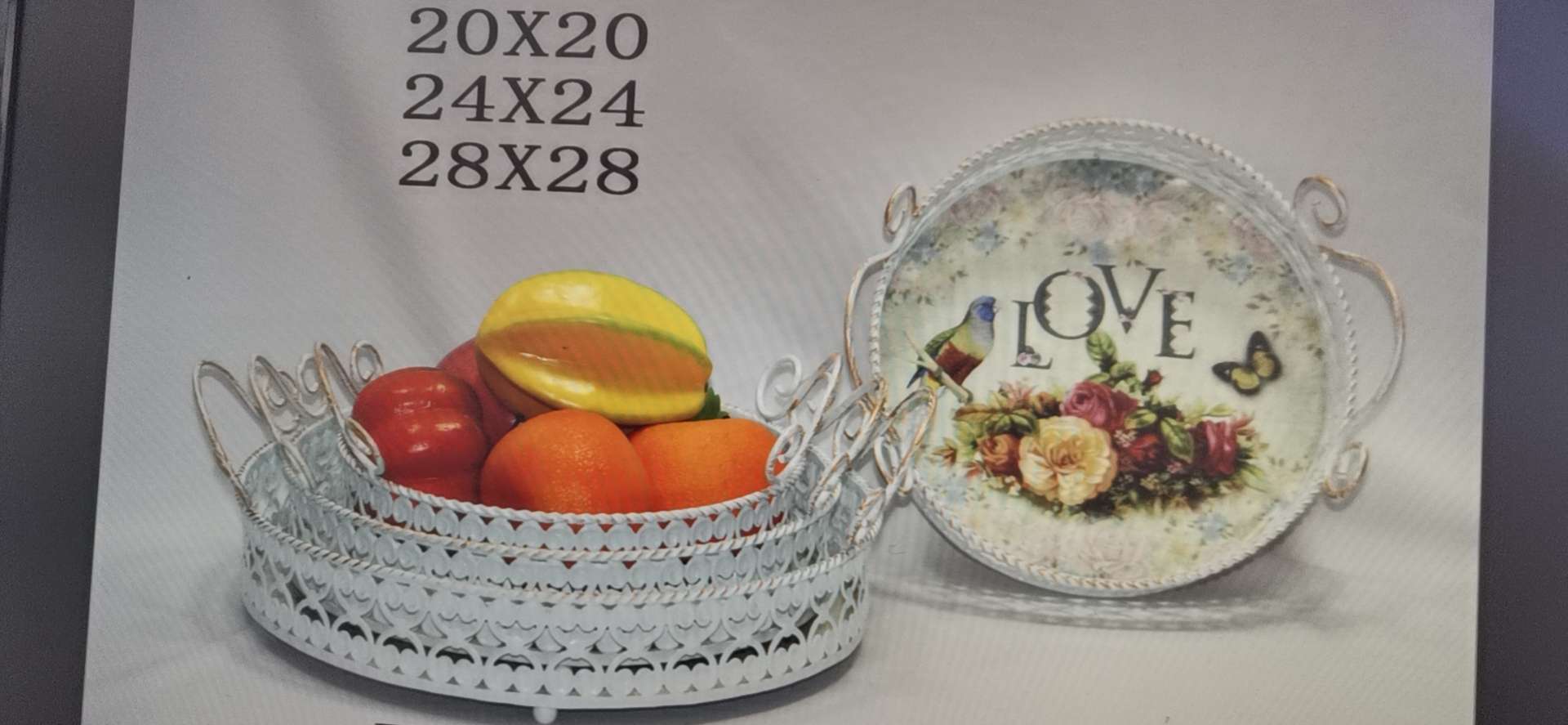 Ironwork art fruit decoration basket: Exquisite appearance, elegant decoration, factory direct sales, Weiwei craftsmanship Item Picture