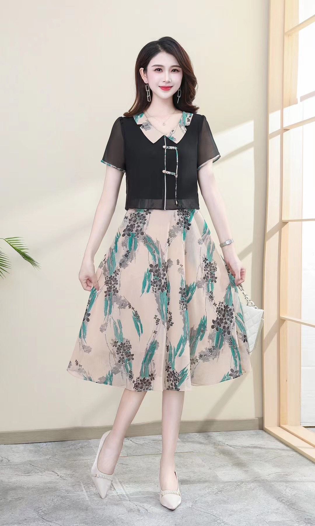 23 new women's fashion flower dress