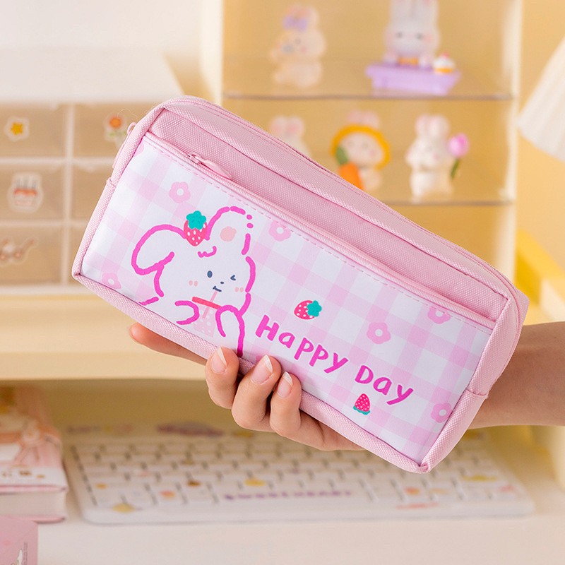 2023年新款笔袋大容量卡通文具盒学生帆布铅笔盒笔盒