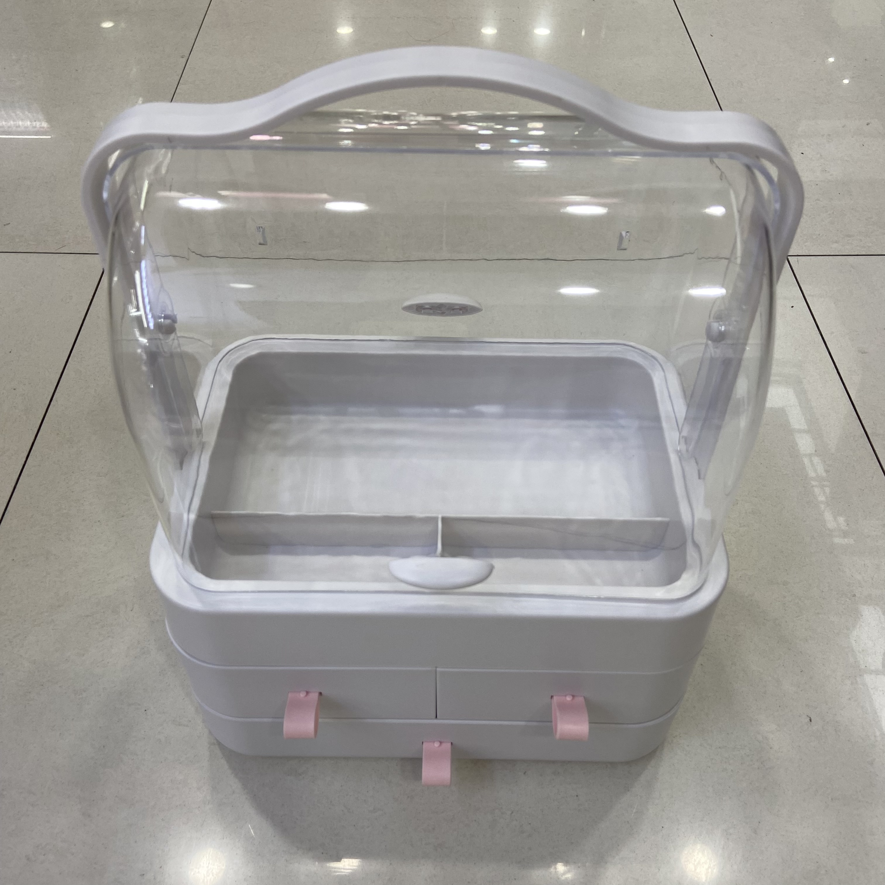 Transparent drawer-type cosmetic storage box, dressing table organization rack, desktop skin care product storage rack, dust-proof storage rack details Picture
